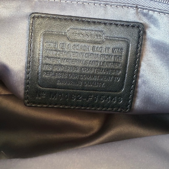 COACH BAG,Coach Black and Gray Signature Satchel - Picture 7 of 15